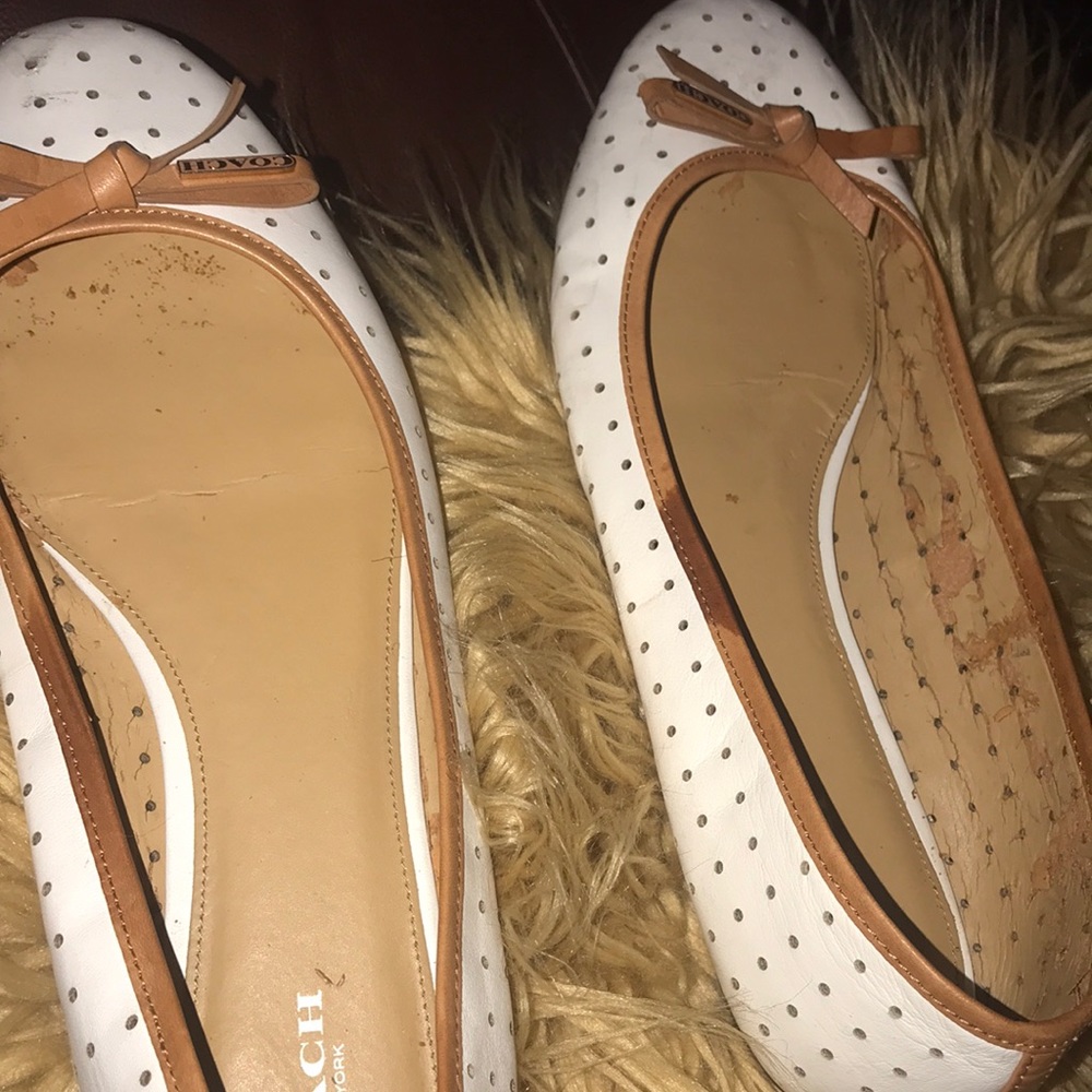 Ladies Coach white ballet shoes